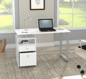 29.5" Modern White Melamine and Engineered Wood Writing Desk