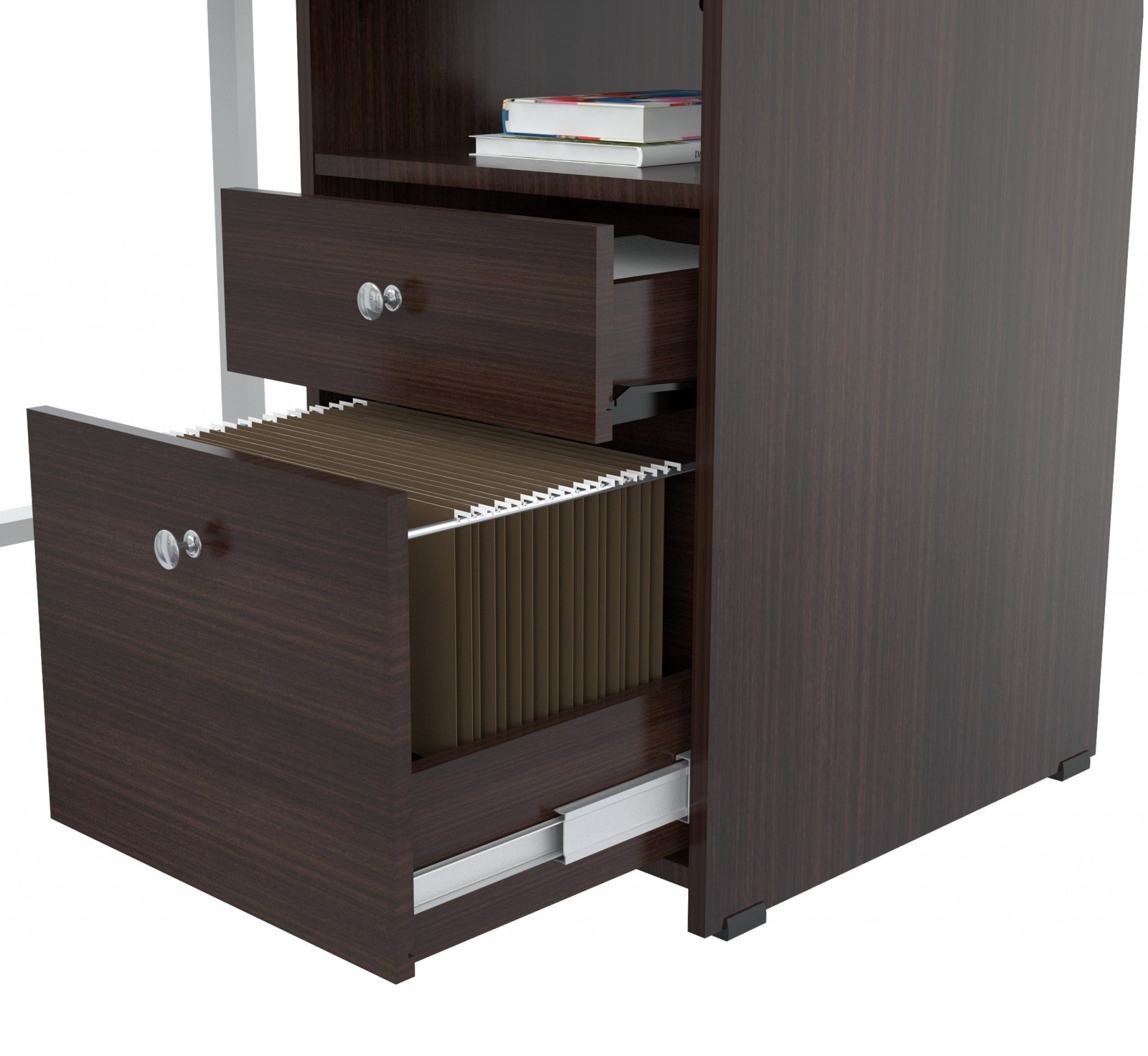 29.3" Modern Espresso Melamine and Engineered Wood Writing Desk