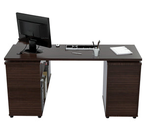 29.5" Espresso Melamine and Engineered Wood L Shaped Computer Desk