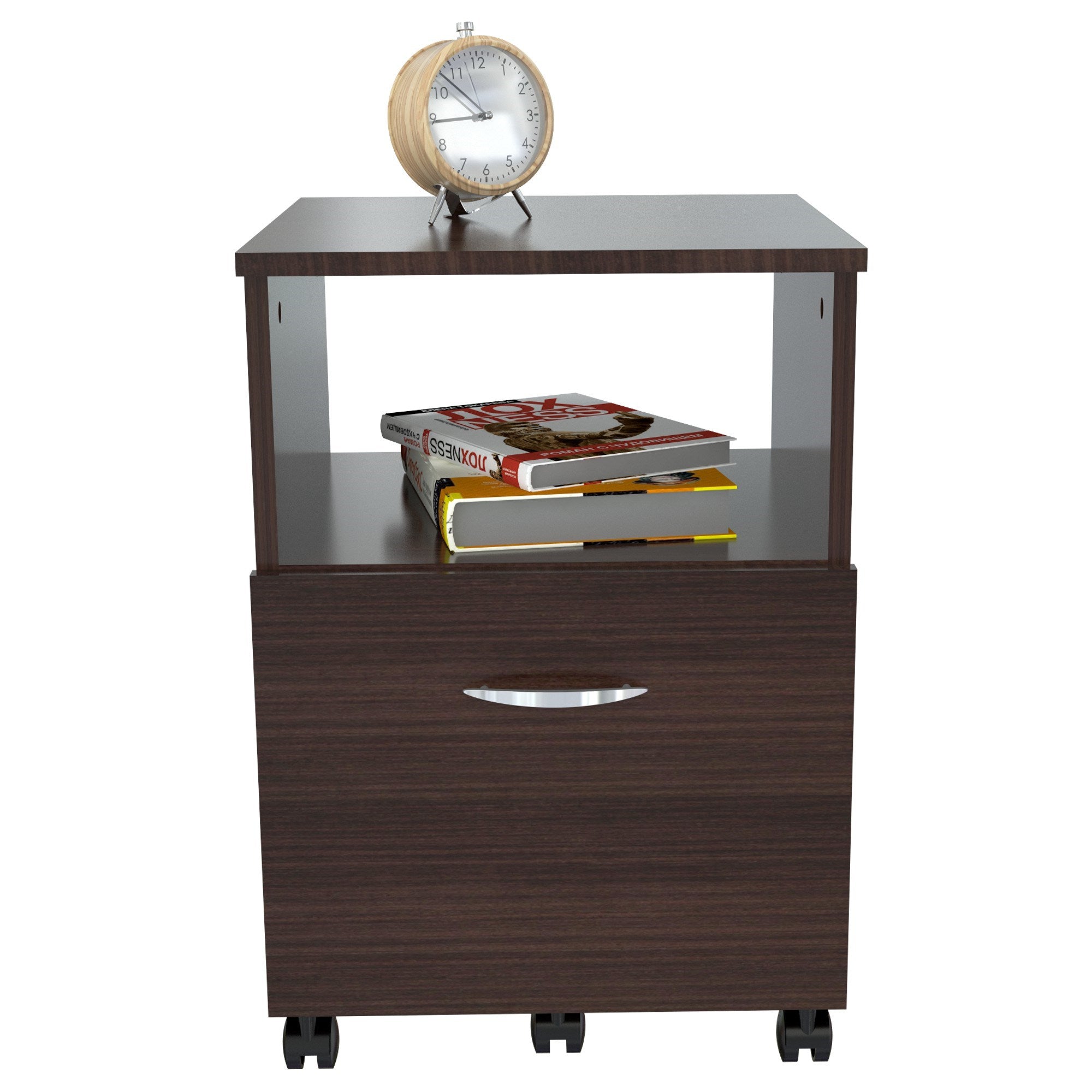 23" Espresso Melamine and Engineered Wood File Cabinet with a Drawer