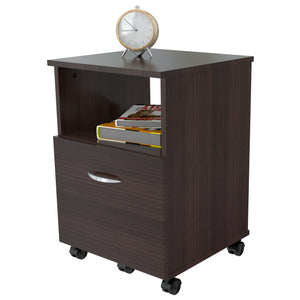 23" Espresso Melamine and Engineered Wood File Cabinet with a Drawer