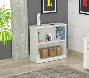 31.5" Lacrina White Melamine and Engineered Wood Bookcase