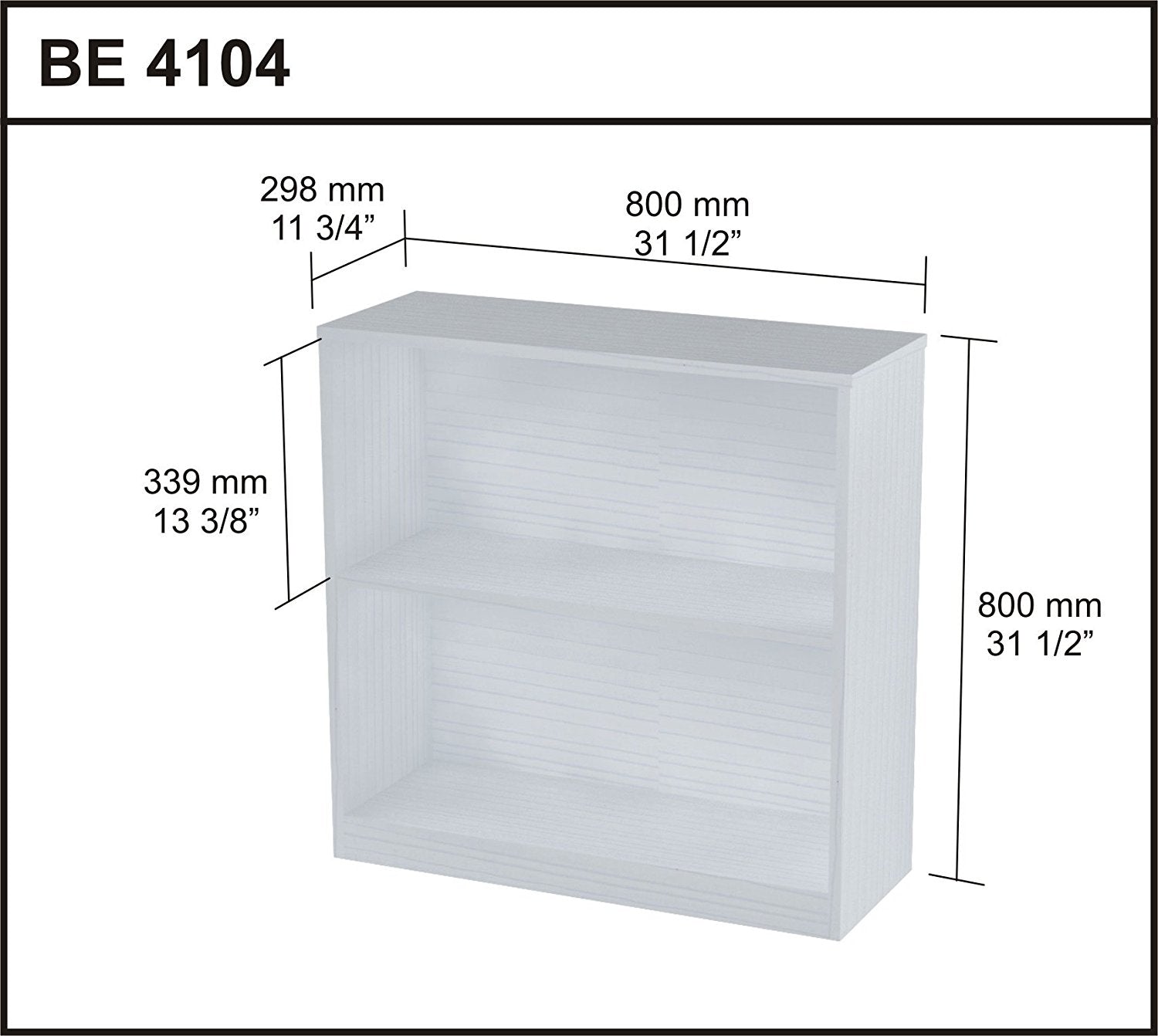 31.5" Lacrina White Melamine and Engineered Wood Bookcase