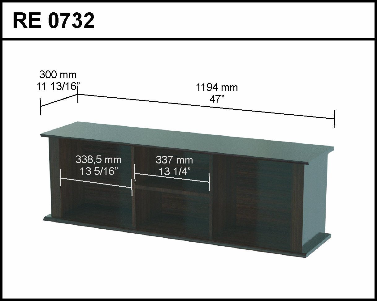15" Espresso Melamine and Engineered Wood Wall Mounted Hutch
