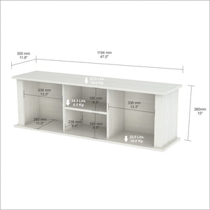 15" White Melamine and Engineered Wood Wall Mounted Hutch