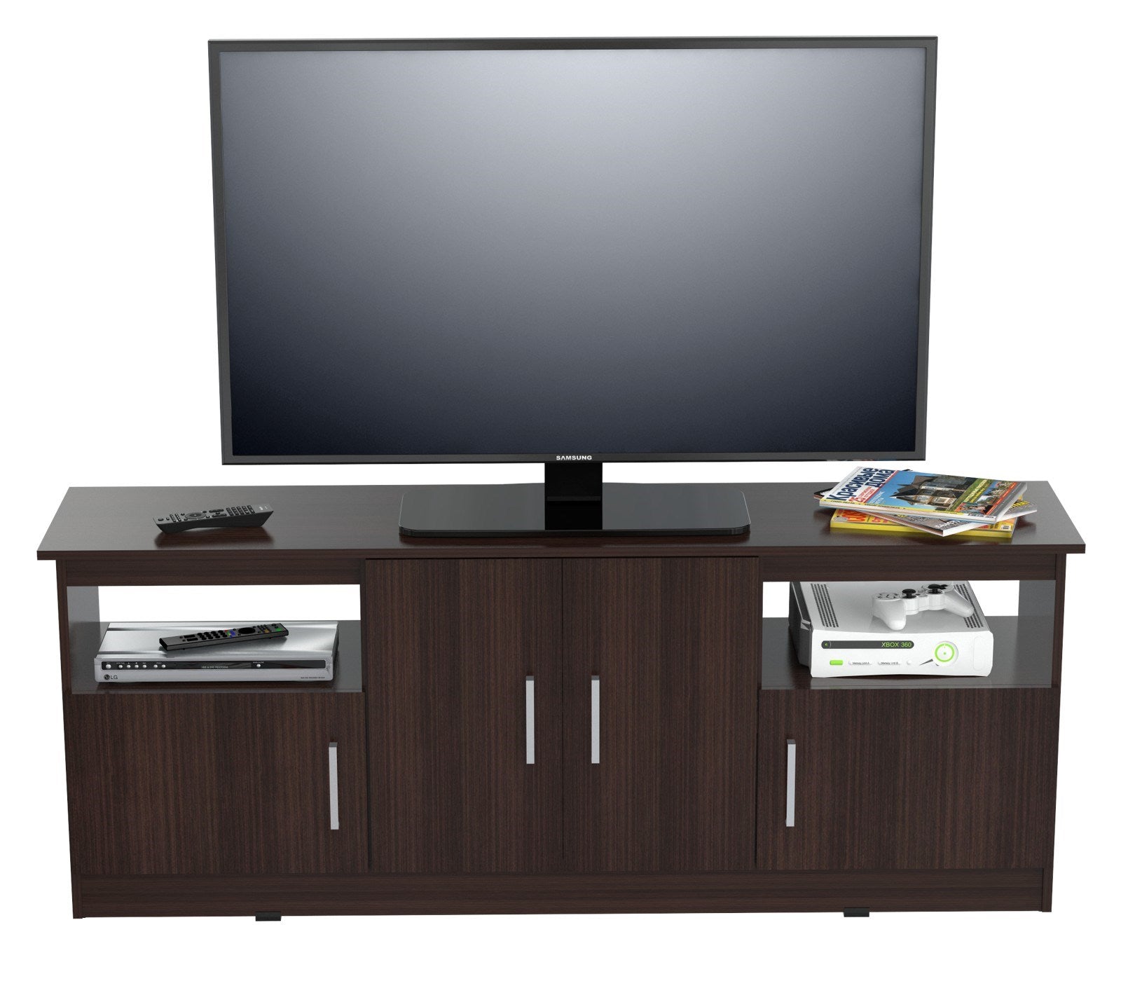 24.6" Espresso Melamine and Engineered Wood TV Stand