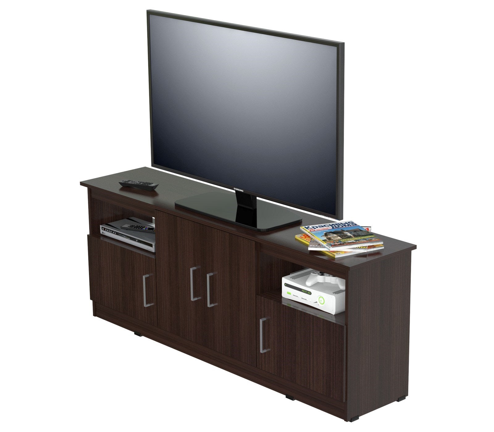 24.6" Espresso Melamine and Engineered Wood TV Stand
