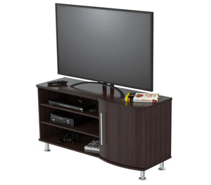 23.6" Espresso Melamine and Engineered Wood Curved TV Stand