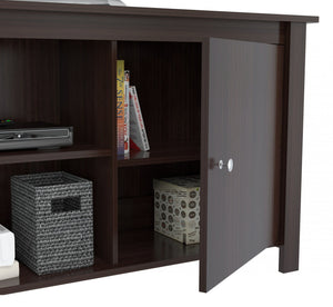24.8" Espresso Melamine and Engineered Wood TV Stand