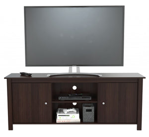 24.8" Espresso Melamine and Engineered Wood TV Stand