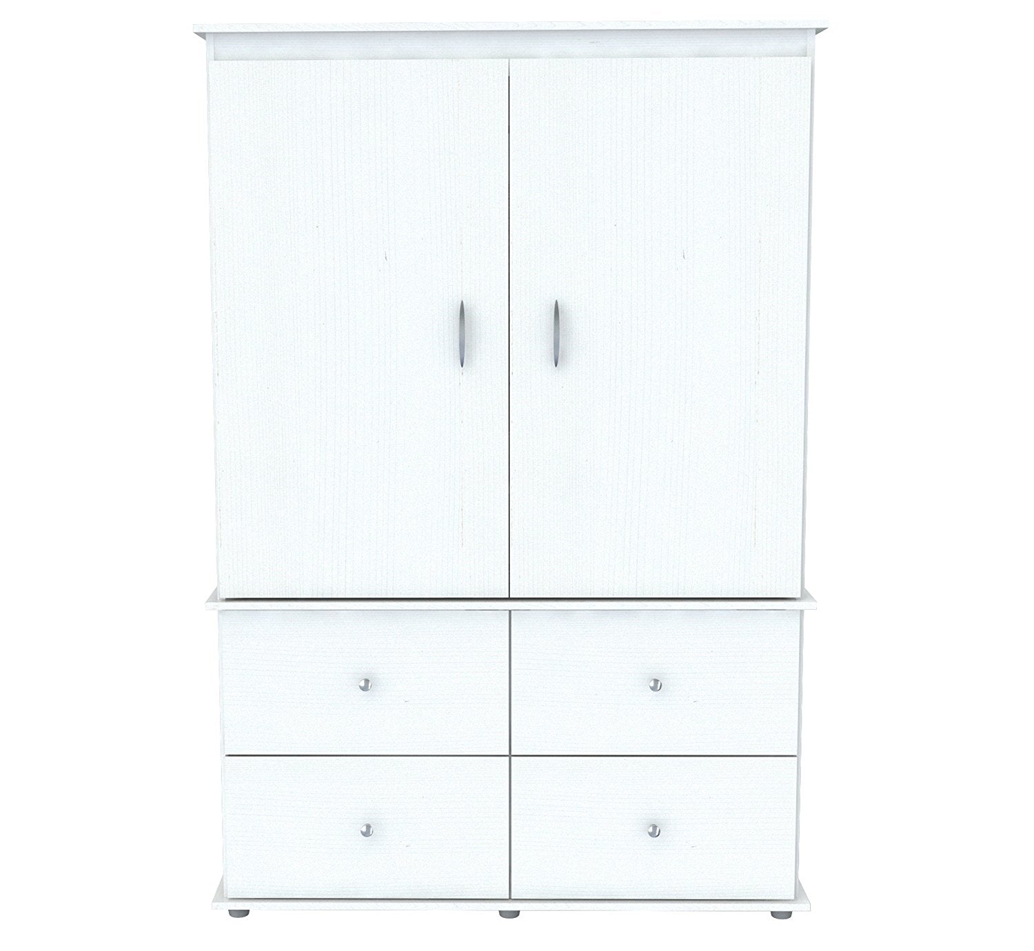 70.9" White Solid Composite Wood Dresser with 2 Doors and 4 Drawers