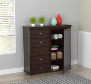 47.2" Espresso Solid Composite Wood Dresser