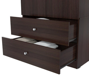 70.9" Espresso Solid Composite Wood Dresser with Chrome Handles