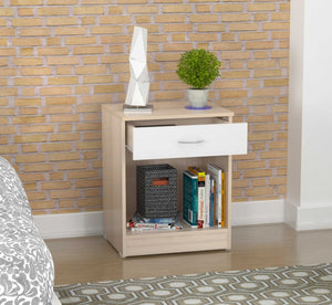 23.4" Lacrina White Solid Composite Wood Nightstand