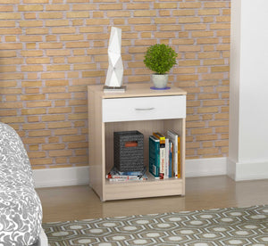 23.4" Lacrina White Solid Composite Wood Nightstand