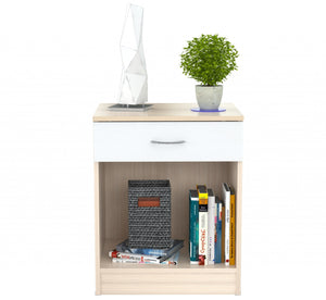 23.4" Lacrina White Solid Composite Wood Nightstand