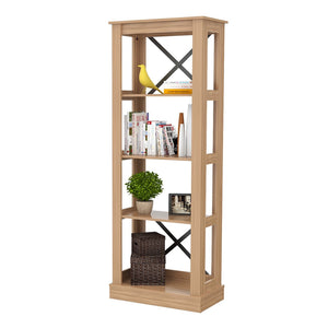 70.9" Brown Melamine and Engineered Wood Bookcase