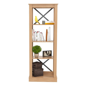 70.9" Brown Melamine and Engineered Wood Bookcase