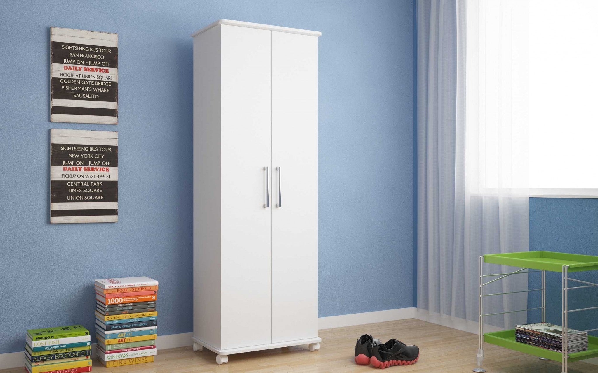White Shoe Closet with 10 Shelves