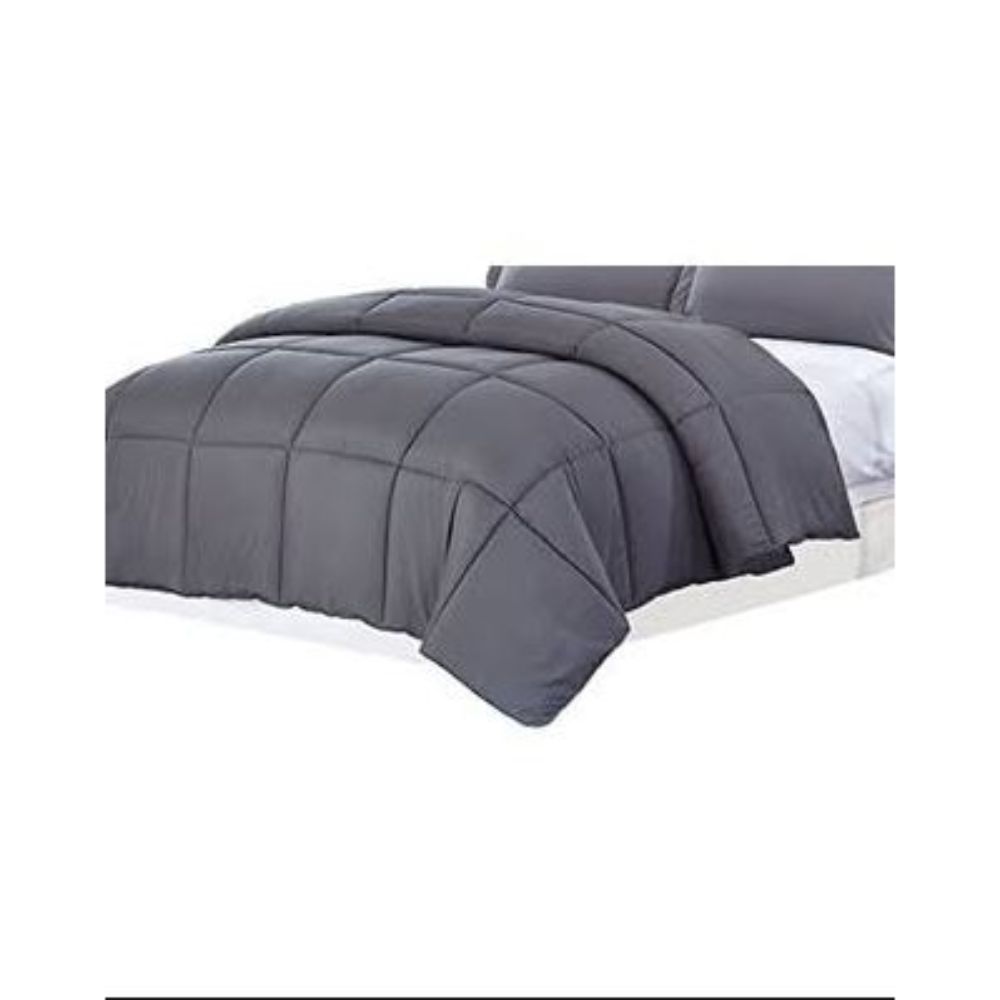 Polyester Medium Warmth Down Alternative Comforter Duvet Insert Queen (88" x 88", Grey)