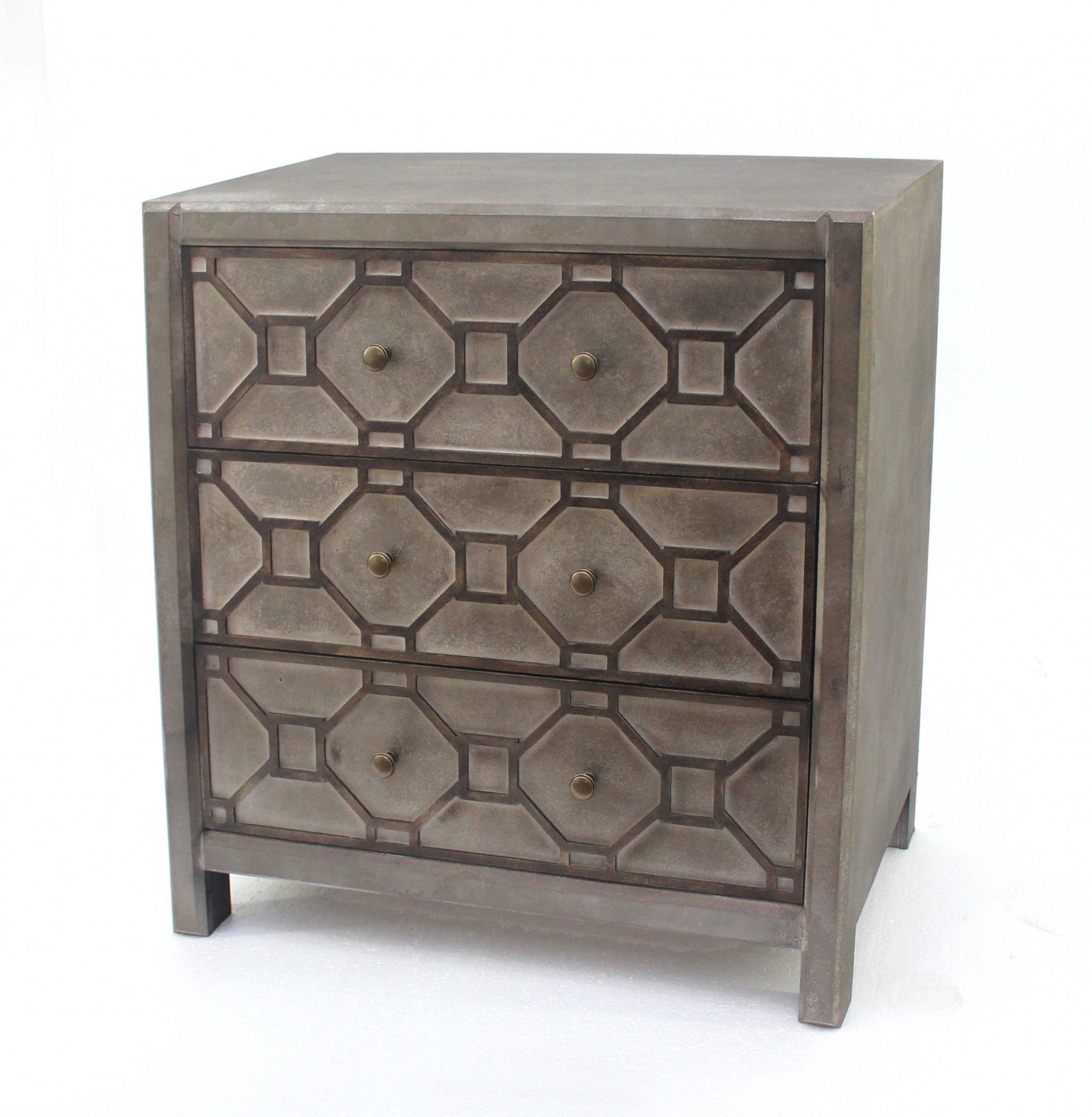 16" x 30" x 31" Brown, 3 Drawer, Quaint Vintage, Wood - Cabinet