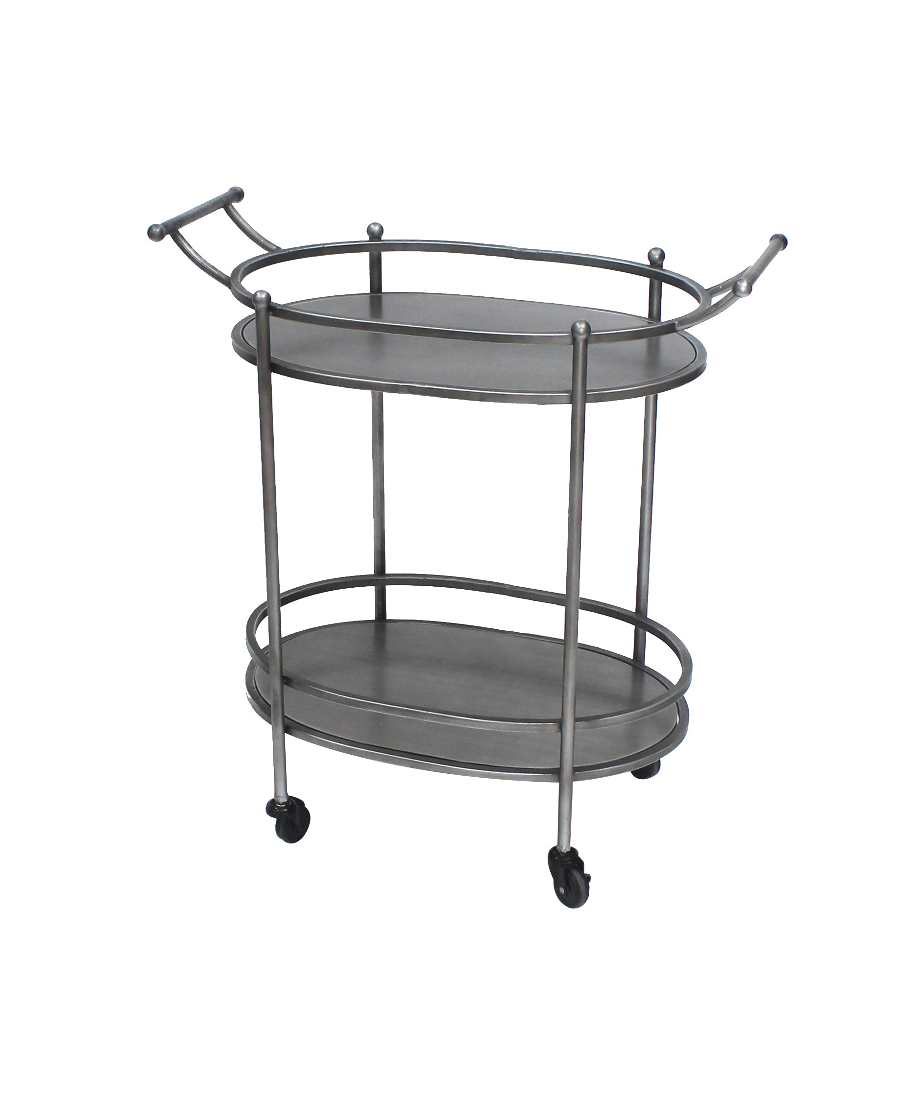 15" x 28" x 31" Bronze Antique Oval  Service Cart