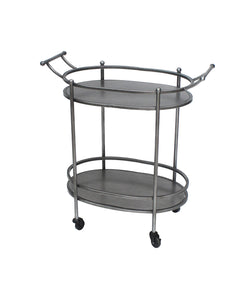 15" x 28" x 31" Bronze Antique Oval  Service Cart
