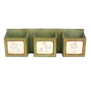 11.81" x 5.12" x 35.63" Green, Rustic, Horizontal - Newspaper & Magazine Rack