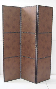 1" x 63" x 84" Brown Wood Glass  Screen