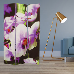 1" x 48" x 72" Multi Color Wood Canvas Orchid  Screen