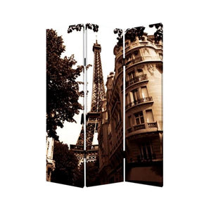 1" x 48" x 72" Multi Color Wood Canvas Paris  Screen