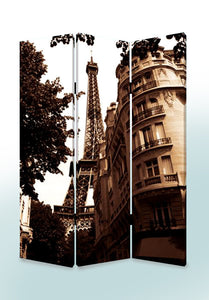 1" x 48" x 72" Multi Color Wood Canvas Paris  Screen