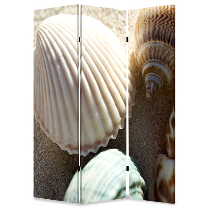 1" x 48" x 72" Multi Color Wood Canvas Sea Shell  Screen