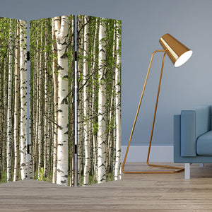1" x 84" x 84" Multi Color Wood Canvas Prolific Forrest  Screen