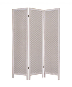 1" x 48" x 67" Beige, Wood & Fabric - Screen