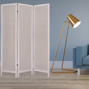 1" x 48" x 67" Beige, Wood & Fabric - Screen