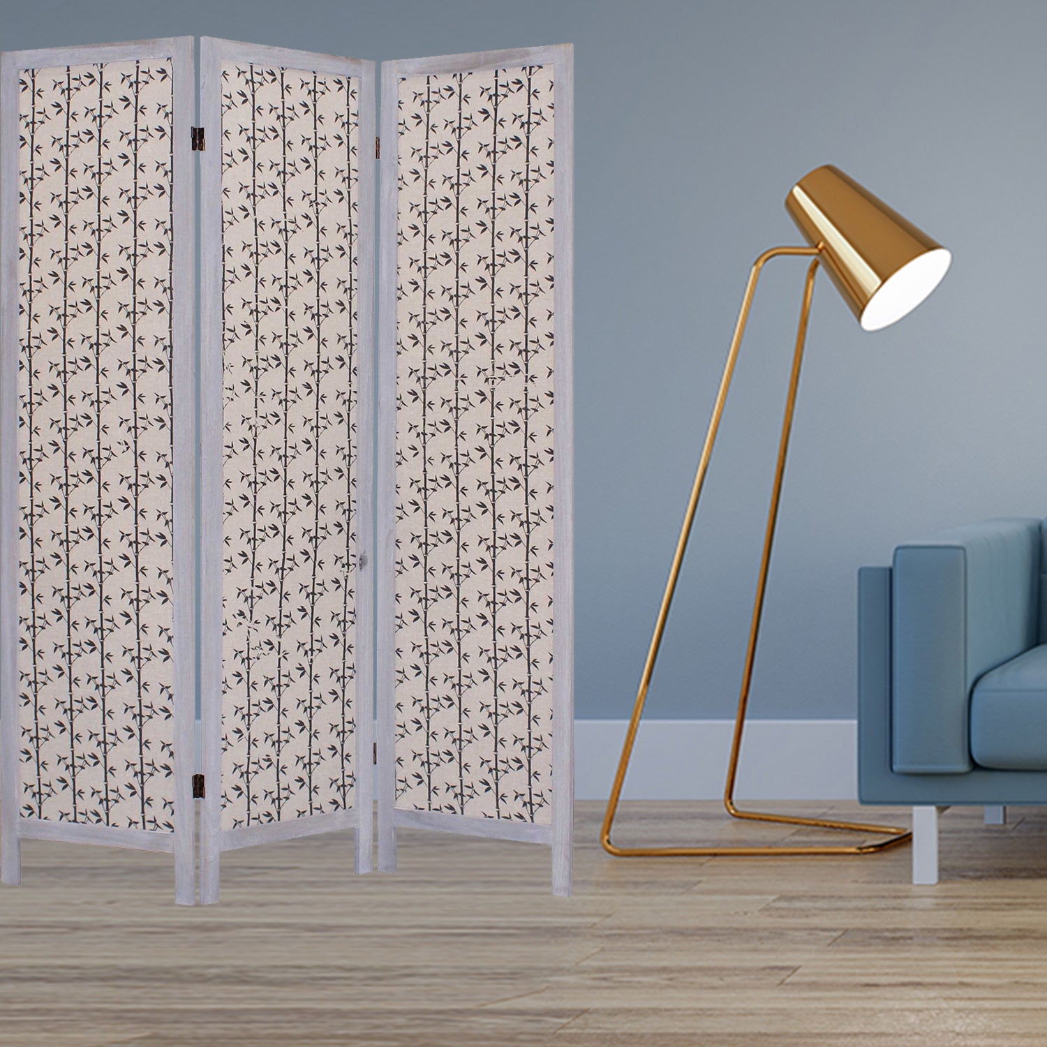 1" x 48" x 67" Mult-Color, Wood & Fabric - Screen