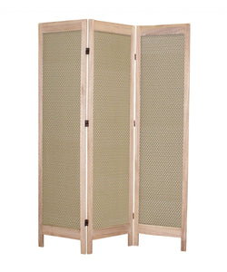 1" x 48" x 67" Beige, Wood & Fabric - Screen