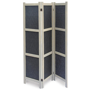 1" x 48" x 67" Black, Wood & Fabric - Screen