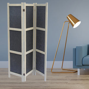 1" x 48" x 67" Black, Wood & Fabric - Screen