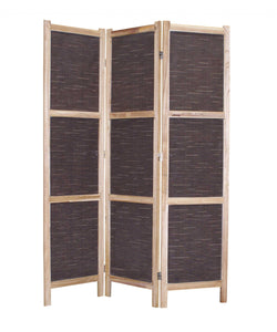 1" x 48" x 67" Brown, Wood & Fabric - Screen