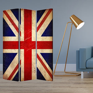 1" x 48" x 72" Multi Color Wood Canvas Union Jack  Screen