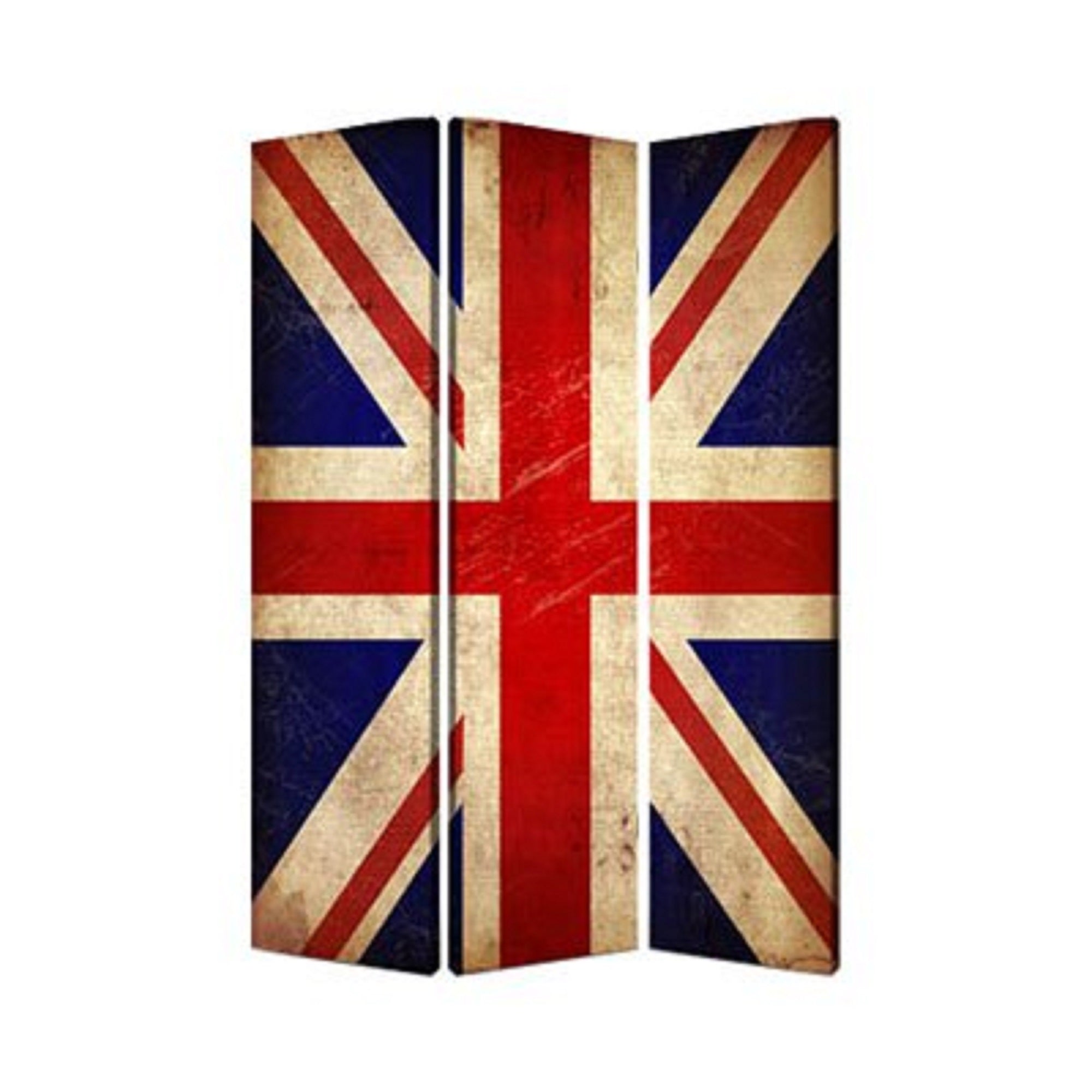 1" x 48" x 72" Multi Color Wood Canvas Union Jack  Screen