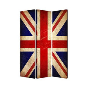 1" x 48" x 72" Multi Color Wood Canvas Union Jack  Screen