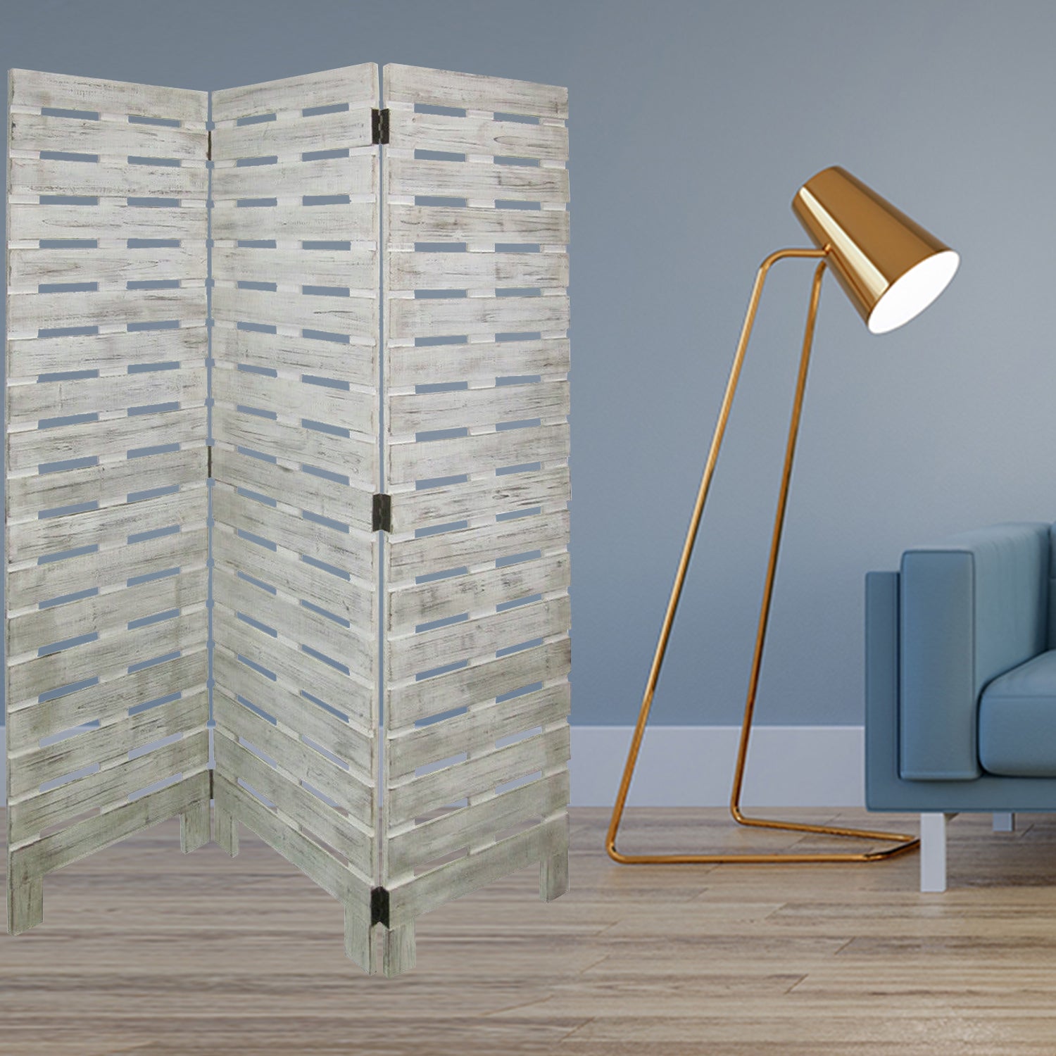 1" x 63" x 72" White Wood Garden  Screen