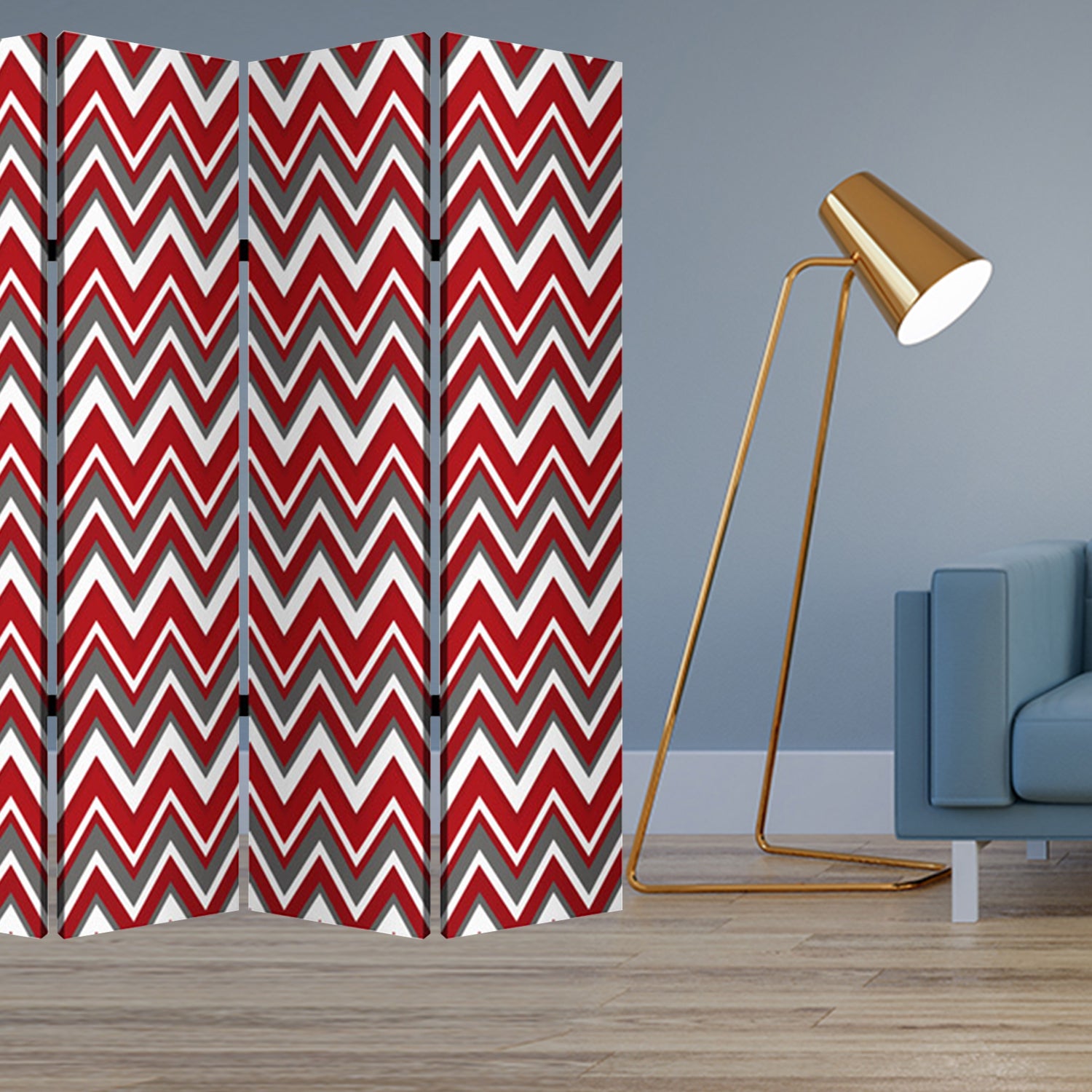 1" x 84" x 84" Mlti Color Wood Canvas  Screen