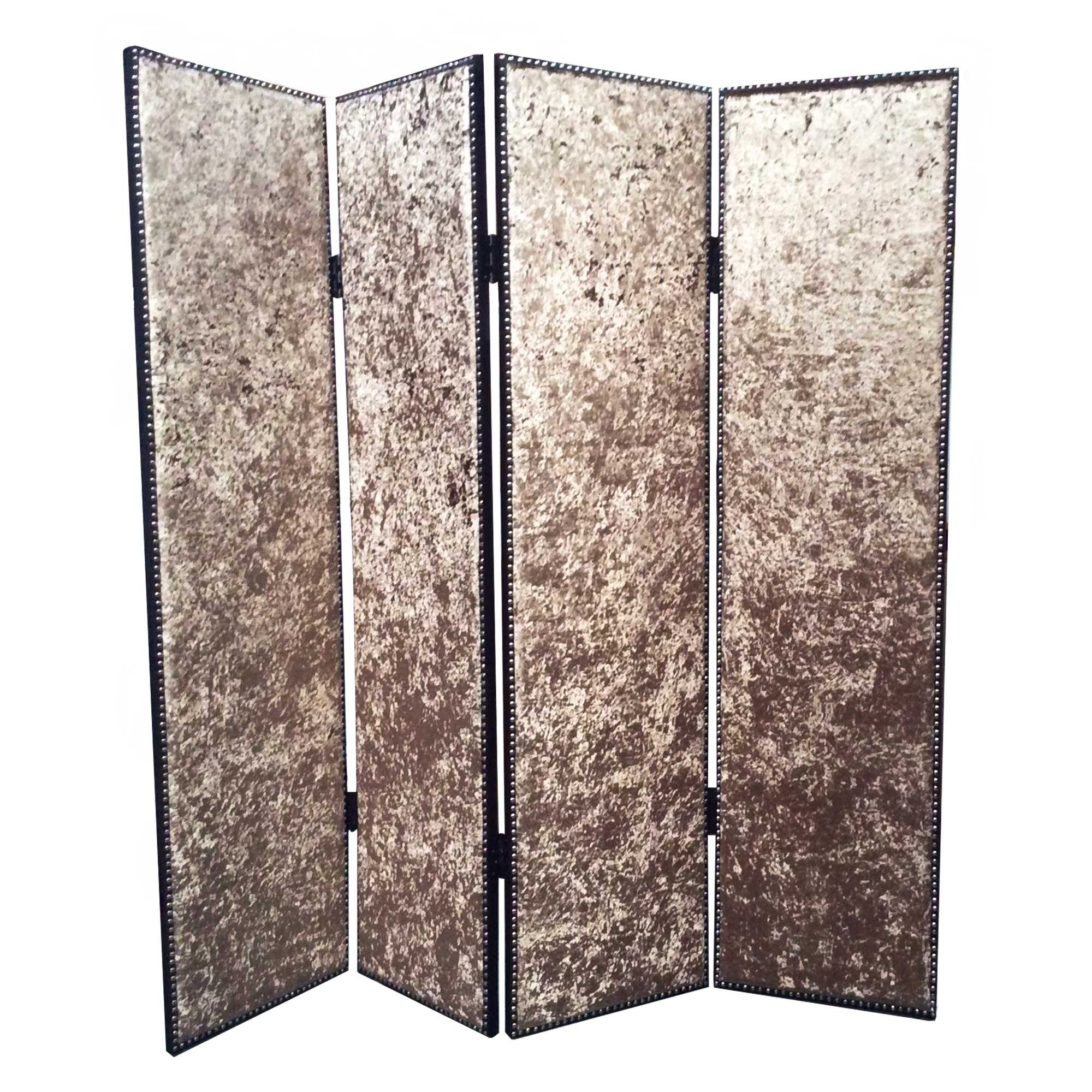 1" x 84" x 84" Bronze Wood & Fabric  Screen