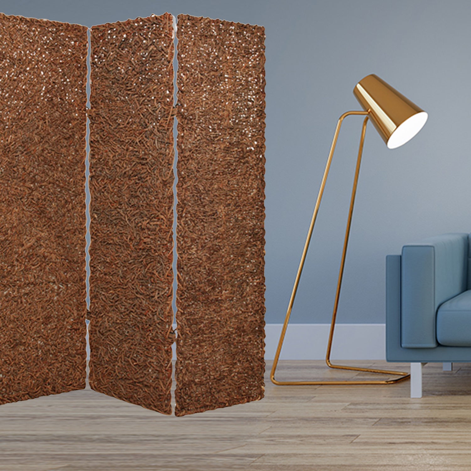 1" x 60" x 72" Brown Wood Root  Screen