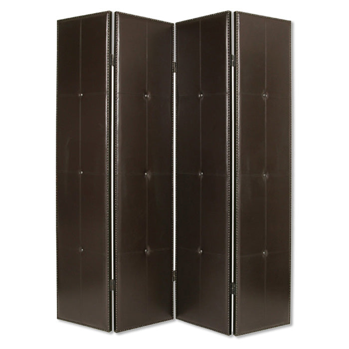 1" x 76" x 84" Brown Faux leather  Screen