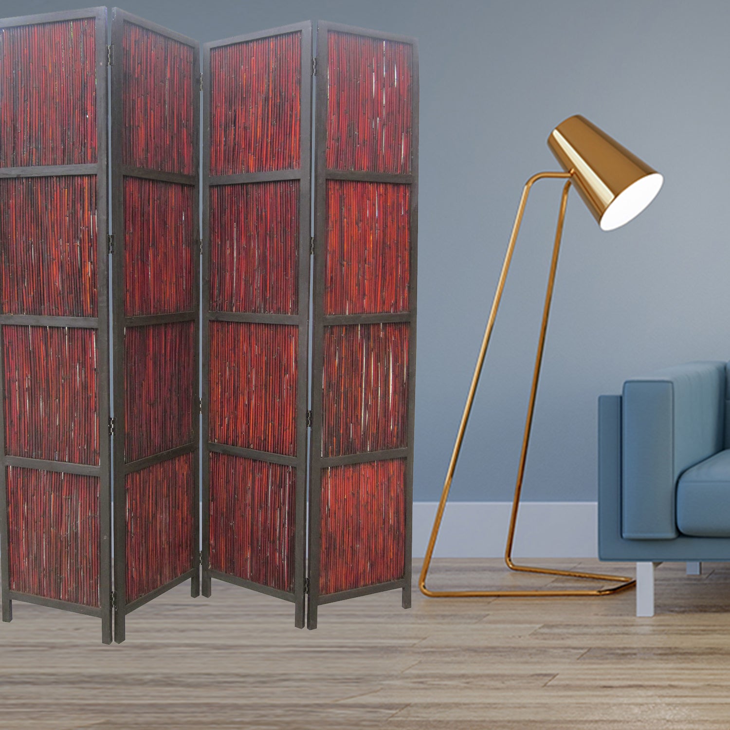 1" x 80" x 96" Cherry 4 Panel Wood  Screen